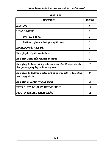 Sáng kiến kinh nghiệm Một số biện pháp phát triển ngôn ngữ cho trẻ 24-36 tháng tuổi