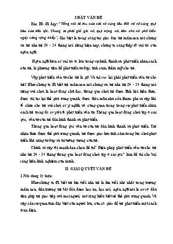 SKKN Biện pháp phát triển vốn từ cho trẻ nhà trẻ 24-36 tháng thông qua hoạt động chơi tập ở các góc