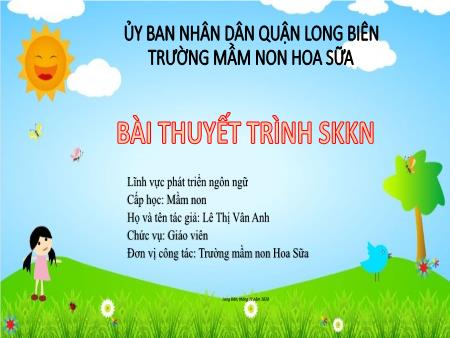 SKKN Một số phương pháp giúp trẻ 24-36 tháng tuổi phát triển ngôn ngữ được tốt