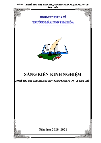 Sáng kiến kinh nghiệm Một số biện pháp chăm sóc, giáo dục vệ sinh cho trẻ 24-36 tháng tuổi