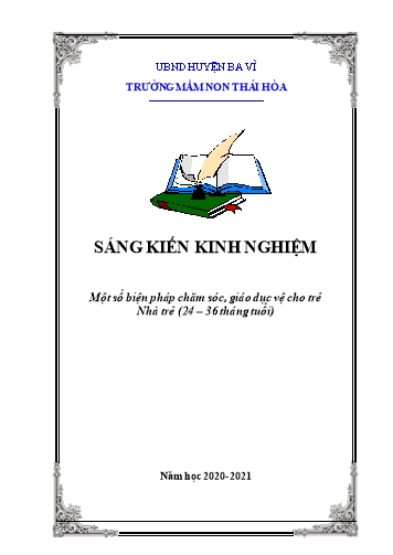 SKKN Một số biện pháp chăm sóc, giáo dục vệ cho trẻ 24-36 tháng tuổi tại Trường Mầm non Thái Hòa